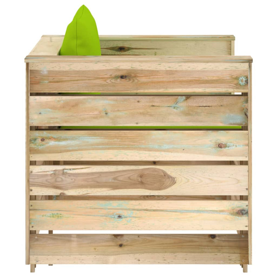 2-Delige Loungeset Met Kussens Groen Geïmpregneerd Hout 2
