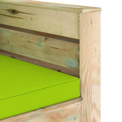2-Delige Loungeset Met Kussens Groen Geïmpregneerd Hout 2