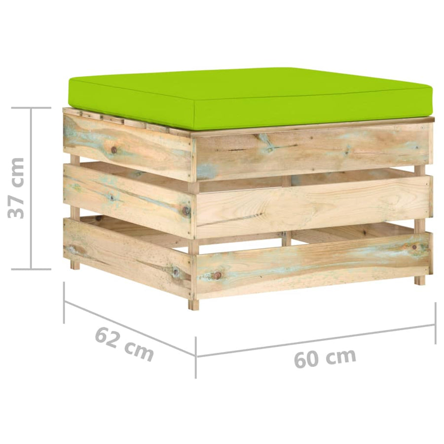 2-Delige Loungeset Met Kussens Groen Geïmpregneerd Hout 2