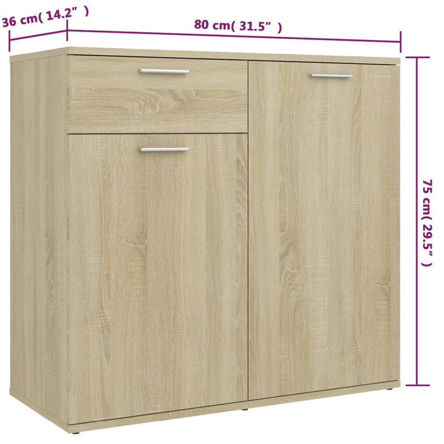 Dressoir Spaanplaat Kleurig 160 x 36 x 75 cm Sonoma eiken