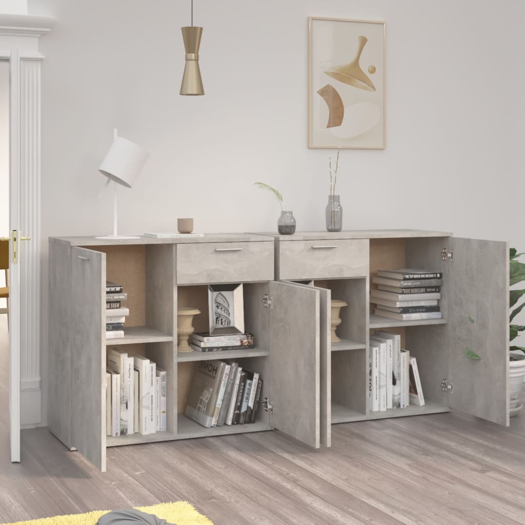 Dressoir Spaanplaat 160 x 36 x 75 cm Betongrijs