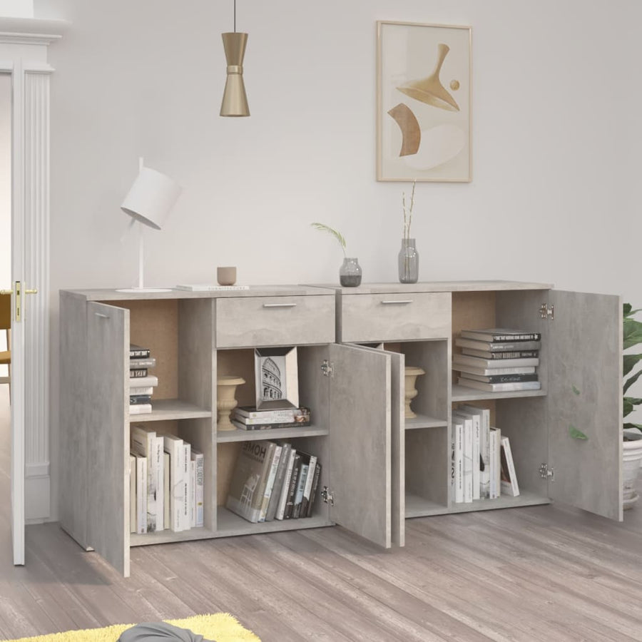 Dressoir Spaanplaat 160 x 36 x 75 cm Betongrijs