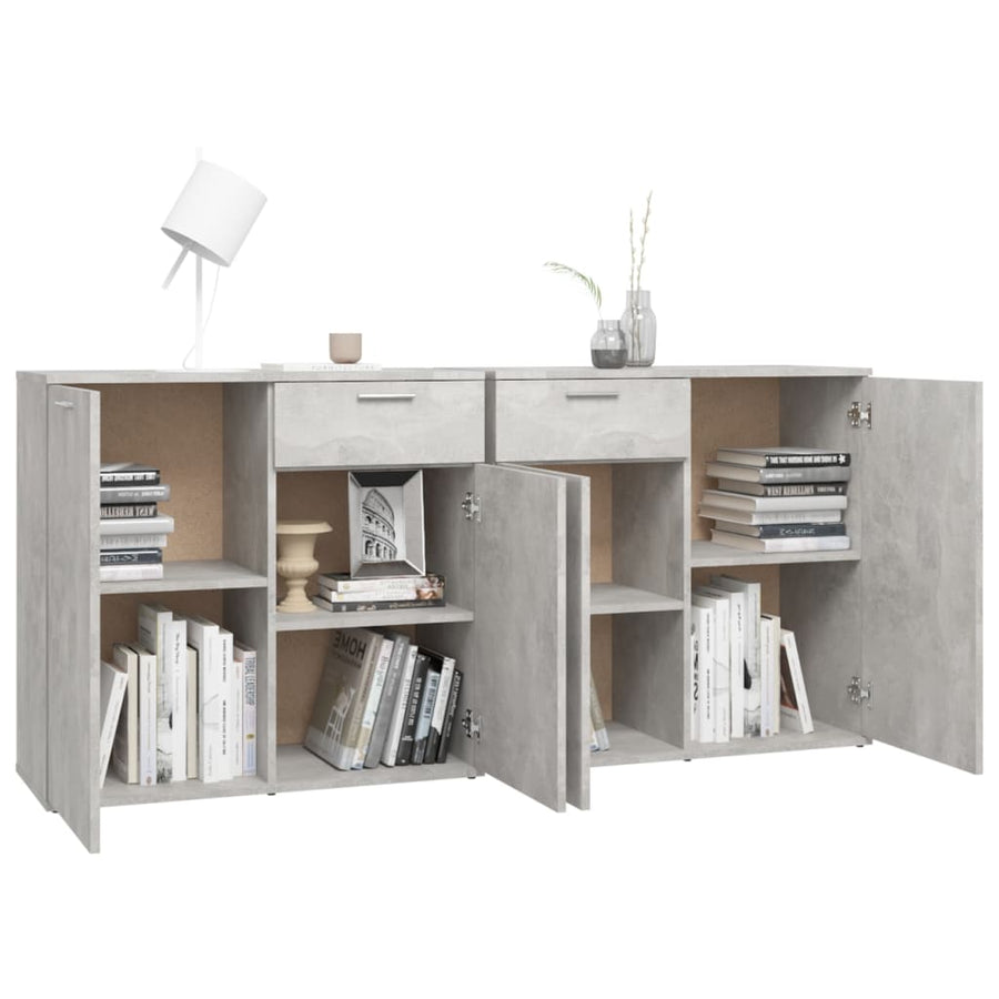 Dressoir Spaanplaat 160 x 36 x 75 cm Betongrijs