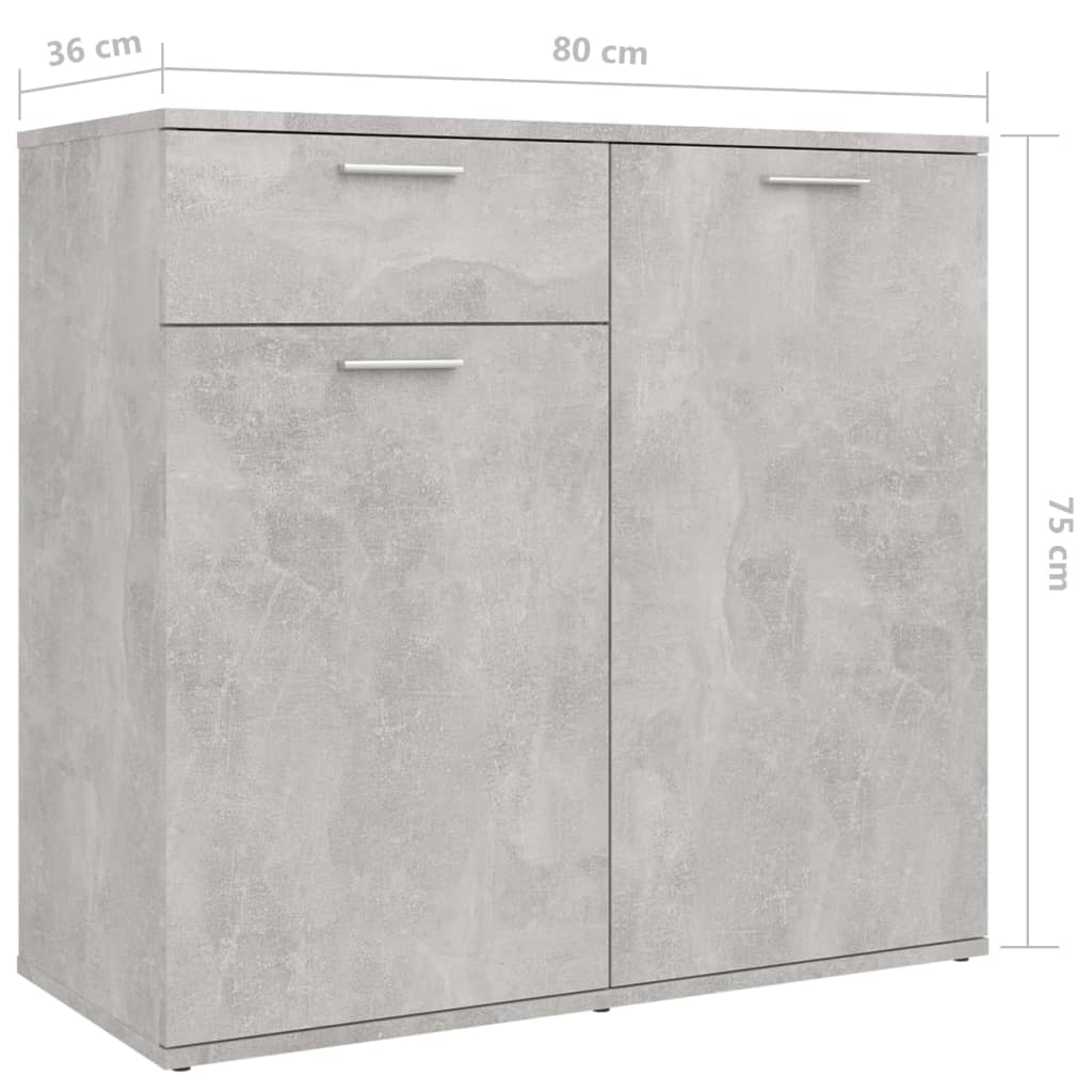 Dressoir Spaanplaat 160 x 36 x 75 cm Betongrijs
