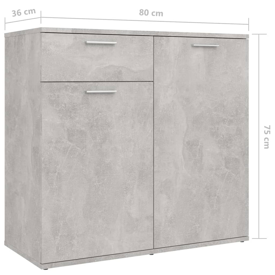 Dressoir Spaanplaat 160 x 36 x 75 cm Betongrijs