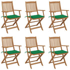 Tuinstoelen 6 stuks inklapbaar massief acaciahout groen