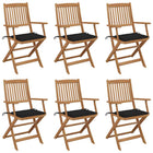 Folding Garden Chairs with Cushions Solid Acacia Wood 6