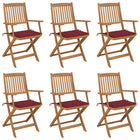 Folding Garden Chairs with Cushions Solid Acacia Wood 6