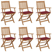 Tuinstoelen 6 stuks massief acaciahout inklapbaar