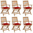 Folding Garden Chairs with Cushions Solid Acacia Wood 6