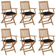 Tuinstoelen 6 st massief acaciahout inklapbaar