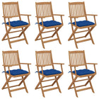 Folding Garden Chairs with Cushions Solid Acacia Wood 6