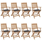 Tuinstoelen 8 st massief acaciahout inklapbaar