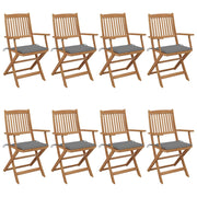 Tuinstoelen 8 st massief acaciahout inklapbaar