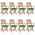 Folding Garden Chairs with Cushions Solid Acacia Wood 8