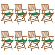Tuinstoelen 8 stuks inklapbaar massief acaciahout groen