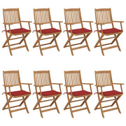Tuinstoelen 8 stuks inklapbaar massief acaciahout