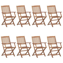 Tuinstoelen 8 St Inklapbaar Met Kussens Massief Acaciahout Taupe Met armleuning