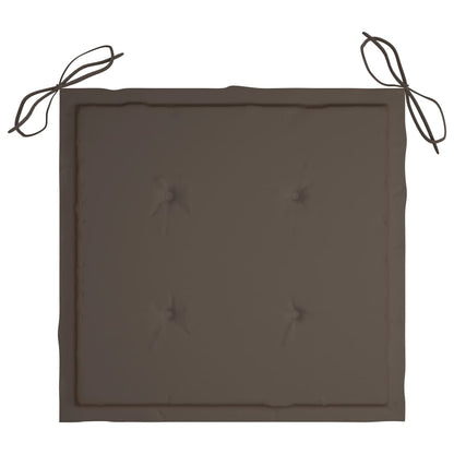 Tuinstoelen 8 St Inklapbaar Met Kussens Massief Acaciahout Taupe Met armleuning