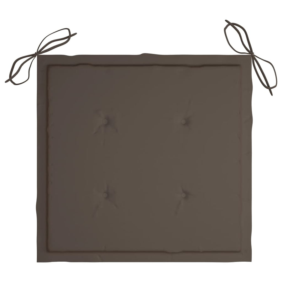 Tuinstoelen 8 St Inklapbaar Met Kussens Massief Acaciahout Taupe Met armleuning