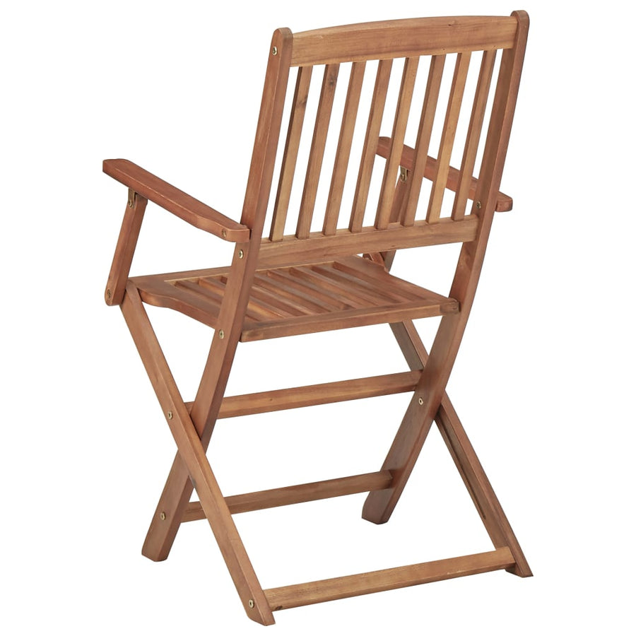Tuinstoelen 8 St Inklapbaar Met Kussens Massief Acaciahout Taupe Met armleuning