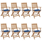 Tuinstoel inklapbaar massief acaciahout blauw