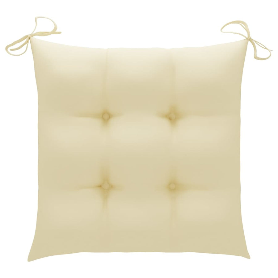 Tuinstoelen Inklapbaar Met Kussens Massief Acaciahout 8 Crème Met armleuning