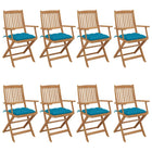 Tuinstoelen 8 st massief acaciahout inklapbaar
