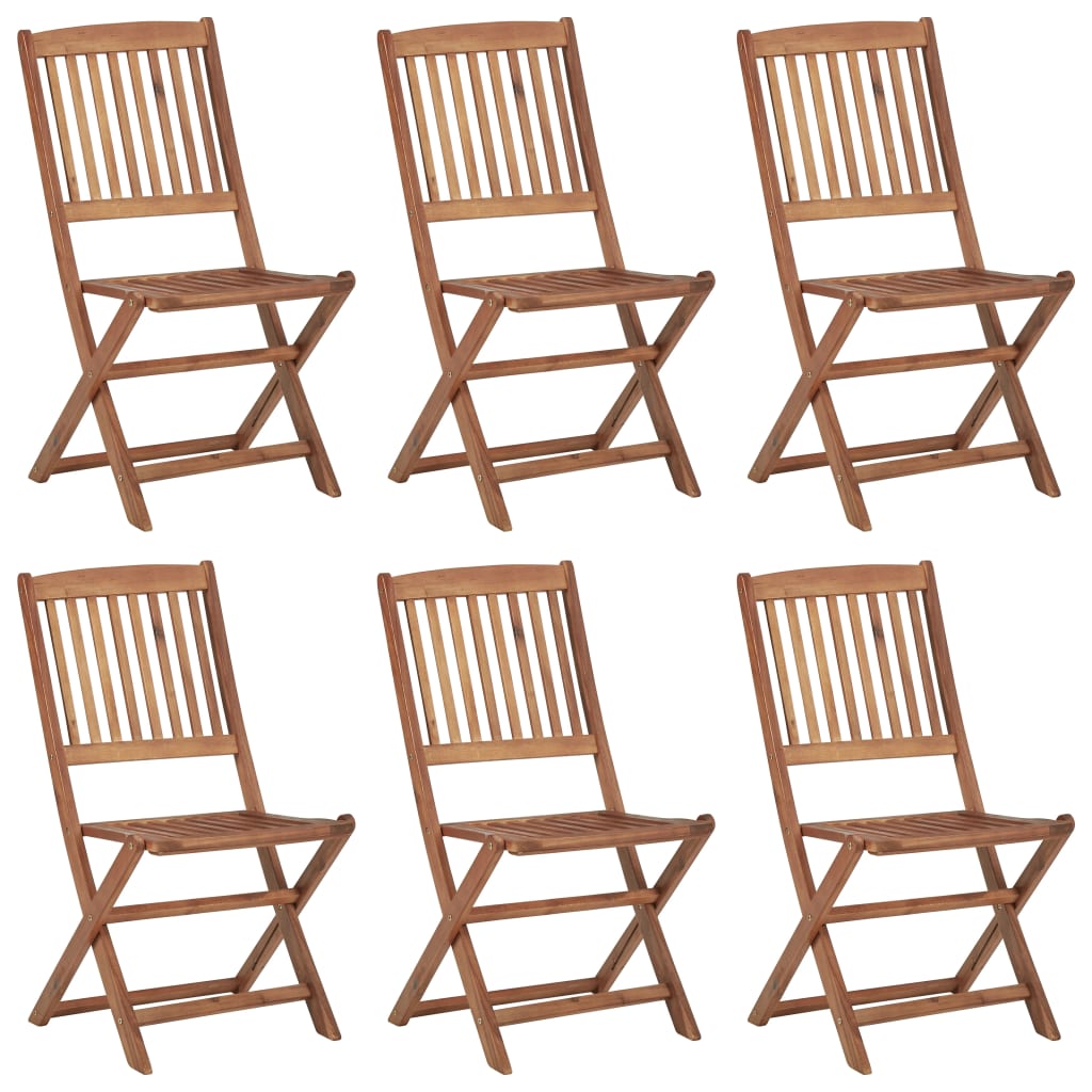 Tuinstoelen Inklapbaar Met Kussens Massief Acaciahout 6 Grijs Zonder armleuning