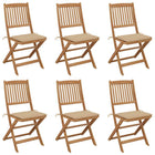 Tuinstoelen massief acaciahout inklapbaar 6 stuks