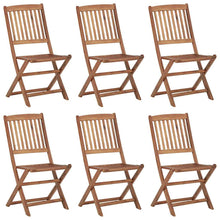 Tuinstoelen 6 st inklapbaar met kussens massief acaciahout