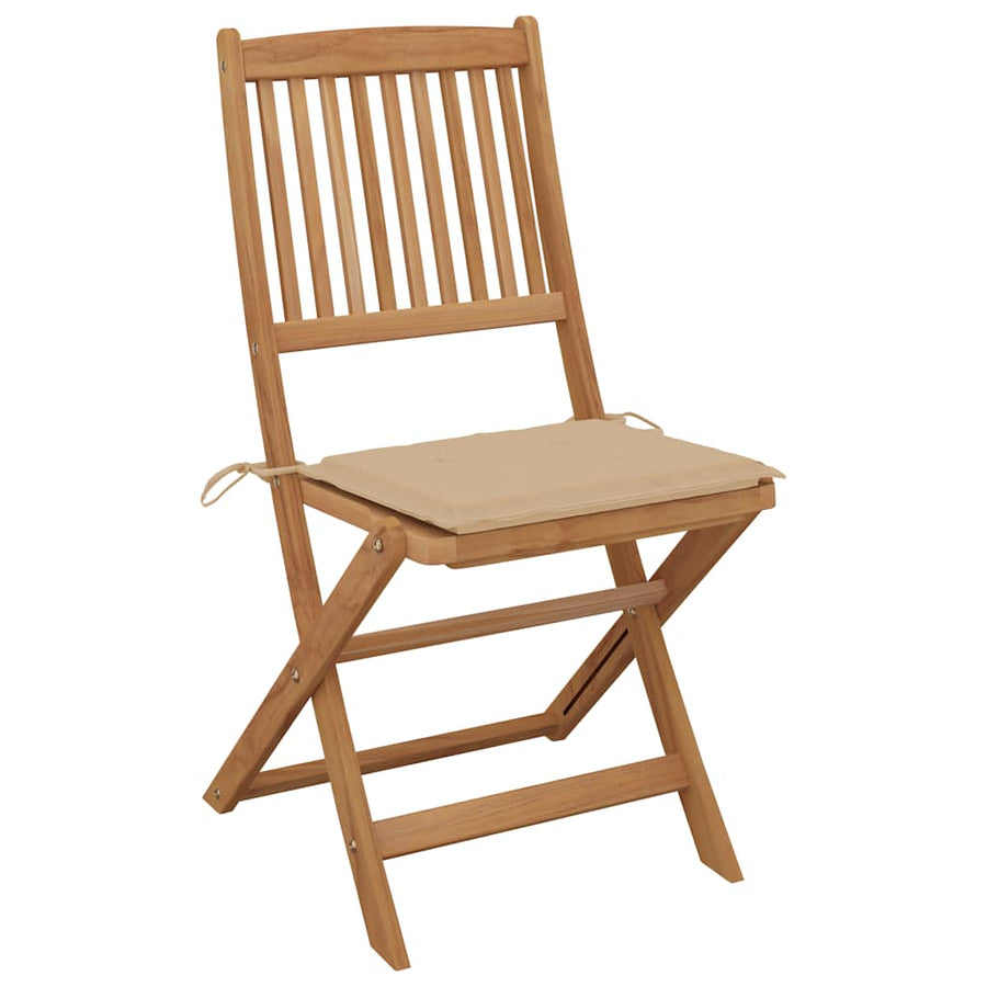 Tuinstoelen 6 st inklapbaar met kussens massief acaciahout