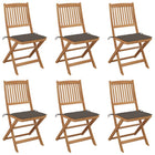 Tuinstoelen 6 st massief acaciahout inklapbaar