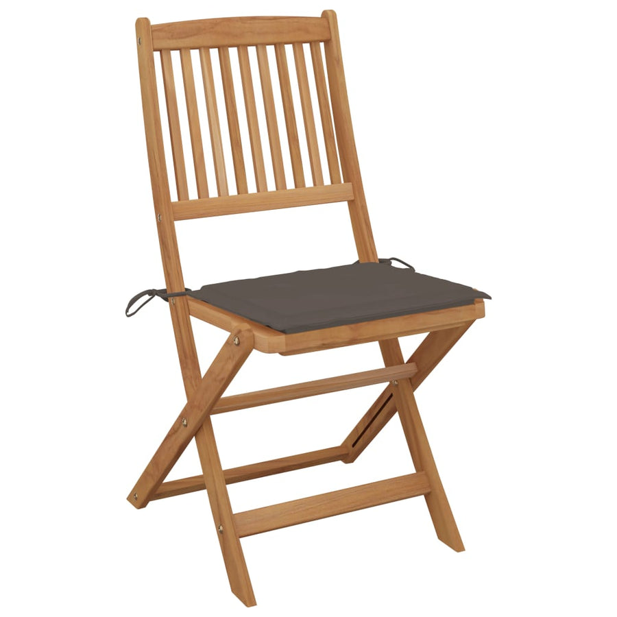 Tuinstoelen Inklapbaar Met Kussens Massief Acaciahout 6 Taupe Zonder armleuning