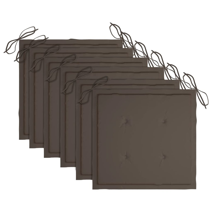 Tuinstoelen Inklapbaar Met Kussens Massief Acaciahout 6 Taupe Zonder armleuning
