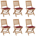 Folding Garden Chairs with Cushions Solid Acacia Wood 6