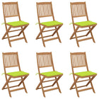 Tuinstoelen massief acaciahout inklapbaar 6 stuks