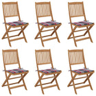 Tuinstoelen 6 st massief acaciahout inklapbaar