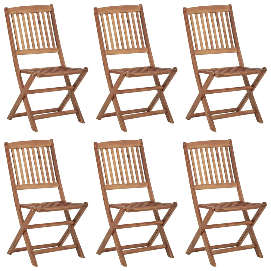 Tuinstoelen Inklapbaar Met Kussens Massief Acaciahout 6 Grijs Zonder armleuning
