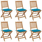 Folding Garden Chairs with Cushions Solid Acacia Wood 6