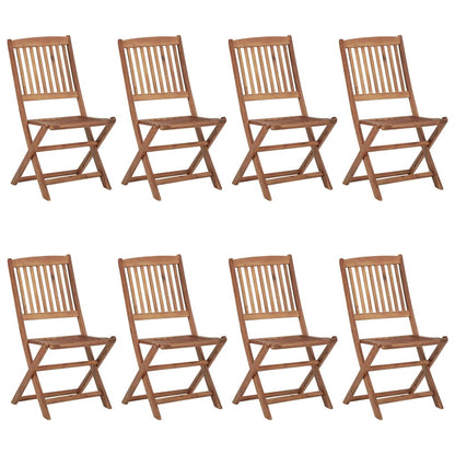Tuinstoelen 8 St Inklapbaar Met Kussens Massief Acaciahout Crème Zonder armleuning