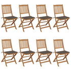 Tuinstoelen 8 st massief acaciahout inklapbaar taupe