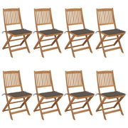 Tuinstoelen 8 st massief acaciahout inklapbaar taupe