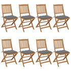 Tuinstoelen 8 st inklapbaar massief acaciahout