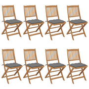 Tuinstoelen 8 st inklapbaar massief acaciahout