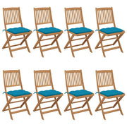 Tuinstoelen 8 st massief acaciahout inklapbaar