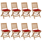 Tuinstoelen inklapbaar massief acaciahout set 8 stuks