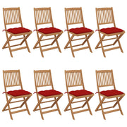 Tuinstoelen inklapbaar massief acaciahout set 8 stuks