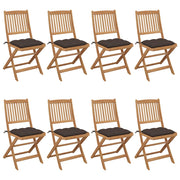Tuinstoelen 8 st massief acaciahout inklapbaar