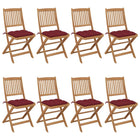 Folding Garden Chairs with Cushions Solid Acacia Wood 8